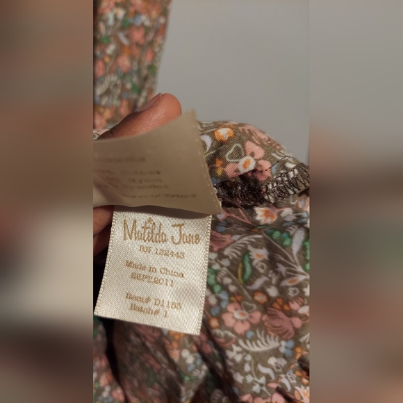 Matilda Jane Dress Striped Sz 8 Brown Serendipity Floral Confetti Easter Church - Picture 5 of 10